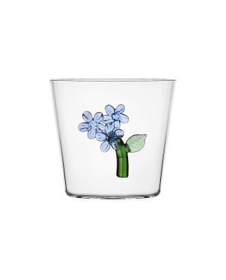 Pahar pentru apa, Light Blue Flower, 8 cm, Botanica - designer Alessandra Baldereschi - ICHENDORF
